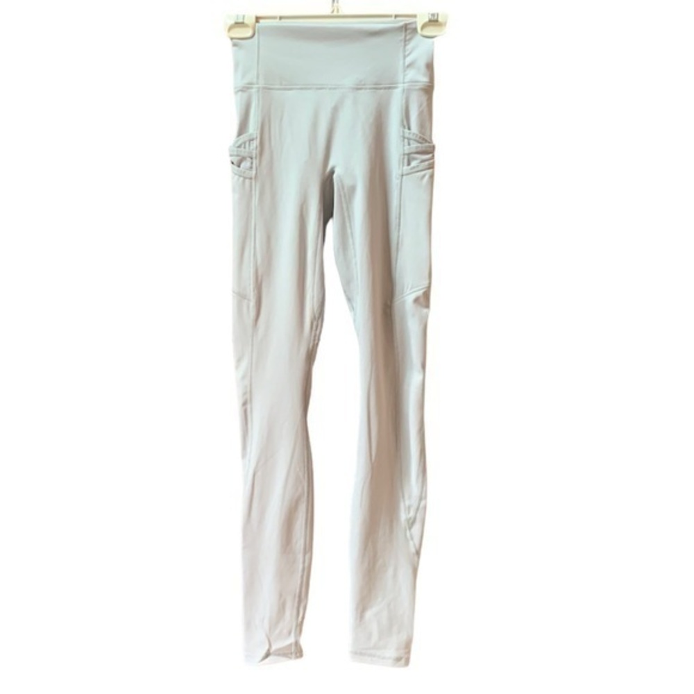 New NwT Fabletics Trinity High Waisted Side Pocket Legging Pants XXS Light Gray